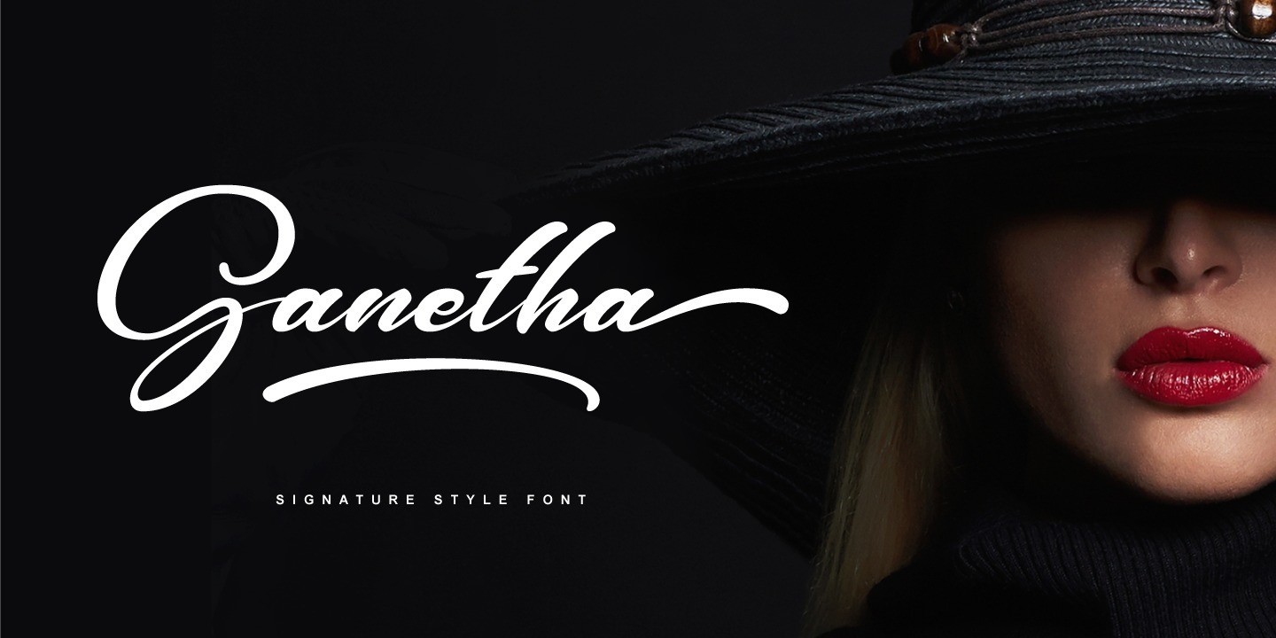 Beispiel einer Ganetha Regular-Schriftart